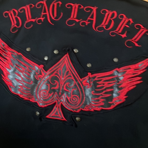 Y2K Polo Size XL Blac Label Brand Red and Black Polo Affliction True Religion - Picture 3 of 4